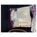 Vintage Sewing Craft Lot with Tin, Fabric, Lace, Beads and Patterns