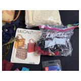 Vintage Sewing Craft Lot with Tin, Fabric, Lace, Beads and Patterns