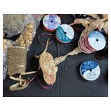 Vintage Sewing Craft Lot with Tin, Fabric, Lace, Beads and Patterns