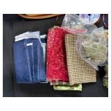 Vintage Sewing Craft Lot with Tin, Fabric, Lace, Beads and Patterns