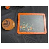 Set of Vintage Norwegian Rosemaling Folk Art Decor Pieces