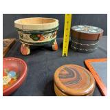 Set of Vintage Norwegian Rosemaling Folk Art Decor Pieces