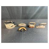 Collection of Antique Cast Iron Sad Irons and Comfort Self-Heating Iron