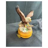 Bird Figurine Collection Including Westland Eagle Music Box, Crystal Bird and Wood Slice Art