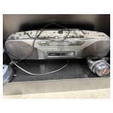 RCA Stereo Cassette Boombox, 2 Insignia CD Players, and Minelab ML80 Headphones