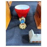 Collection of Wade England and Ireland Porcelain Miniature Buildings with Vintage Boxes and Trinkets