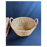 Patriotic Lined Picnic Basket and Large Wicker Storage Basket Set