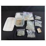 Large Collection of Vintage Chandelier Crystal Prisms and Glass Drops