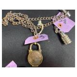 Collection of Vintage and Antique Padlocks with Keys and Chains