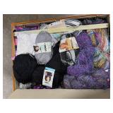 Vintage Samsonite Suitcase Filled with Assorted Yarn and Knitting Supplies