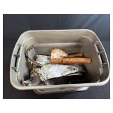 Collection of Assorted Birch Bark Pieces in Lidded Tote