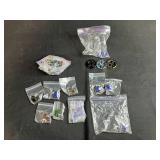 Assorted Glass Pendant Collection with Hearts, Peace Signs, and Decorative Designs