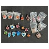 Collection of Glass Flower Pendants in Assorted Designs