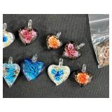 Collection of Glass Flower Pendants in Assorted Designs