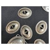 Collection of Western Style Silver Conchos, Buckle, and Belt Parts