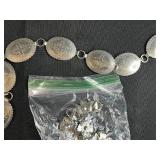 Collection of Western Style Silver Conchos, Buckle, and Belt Parts
