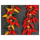 Collection of Hand-Blown Glass Chilis, Frogs, and Snake Figurines