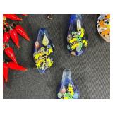 Collection of Hand-Blown Glass Chilis, Frogs, and Snake Figurines