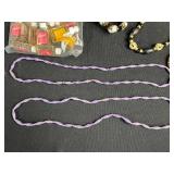 Vintage Ornate Metal Mirror Tray, Jewelry Assortment, and Mini Perfume Bottles