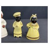 Collection of Vintage Black Americana Ceramic Kitchen Figurines and Salt & Pepper Shakers