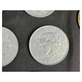 Assorted Vintage Coins and Collectible Tokens with Novelty Items