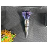 Set of 3 Crystal Wine Stoppers with Gift Boxes and Acorn Trinket Decoration