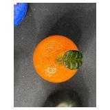 Set of 5 Art Glass Paperweights with Floral and Fruit Designs