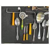 Collection of Vintage Bakelite Kitchen Utensils and Flatware