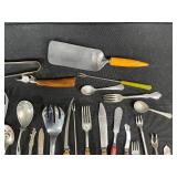 Collection of Vintage Bakelite Kitchen Utensils and Flatware