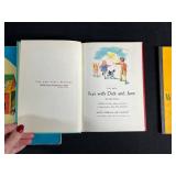 Lot of 3 Vintage Early Reader Books: My Little Blue Story Book, Fun with Dick and Jane, We Work and Play