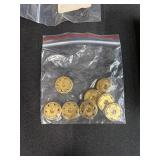 Assorted Vintage and Modern Buttons Collection in Bags and Cards