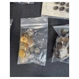 Assorted Vintage and Modern Buttons Collection in Bags and Cards