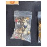 Assorted Vintage and Modern Buttons Collection in Bags and Cards