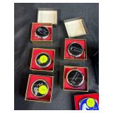 Collection of Vintage Trinket Boxes, Royal Worcester China, and Decorative Glass Pieces