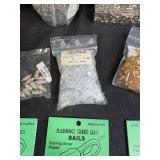Large Lot of Jewelry Making and Beading Supplies Including Sterling Silver Plated and Gold Plated Bails
