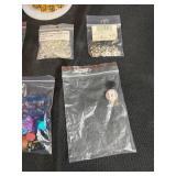 Jewelry Making Lot with Aanraku Glass Bails, Glass Cabochons, Beads, and Findings