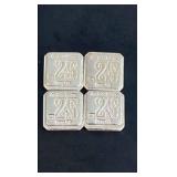 Rare Vintage Suns of Liberty 4-.25 Ozt Fine silver bars!