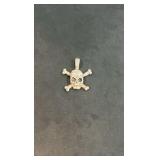 .999 fine silver cast Skull and Crossbones Pendant