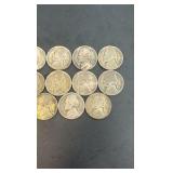 14 War Nickels Various Years 35% Silver