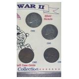 Workd War 2 Nickel and Penny set, Silver Nickels!