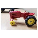 Ertl Blue Metal Trailer and Red Massey-Harris Toy Tractor