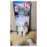 Ty Beanie Babies Lot including Maple the Bear, Peace Bear, Pink and Blue Octopus, and Others