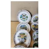 State-themed decorative plates including Ohio, New Mexico, Mississippi, California, Florida, and others