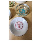 Lot of Vintage Ashtrays including Prince of Wales Guild, Space Opera Paris, and Bethlehem Management Club 1979