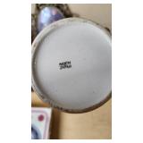 Tudor Rose Collection Round Candy Dish, Fine China Vase, and ornate floral picture frames