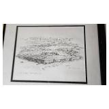 Framed Artwork and Prints including Babe Ruth Ty Cobb Lou Gehrig Tris Speaker Picture, Pentagon Drawing and Teamwork Poster