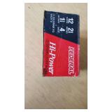 Federal Hi-Power 12 Gauge Shotgun Shells Box 2 3/4 inches, with 1 1/4 oz shot and #4 shot size
