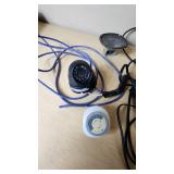 Security Camera, Power Supply, Remote Control, and Cables