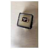 Gold Ring with Eagle Design and Stones Inside Marked 14kt