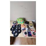Lot of Vintage Vinyl Records and Toy Bowling Set